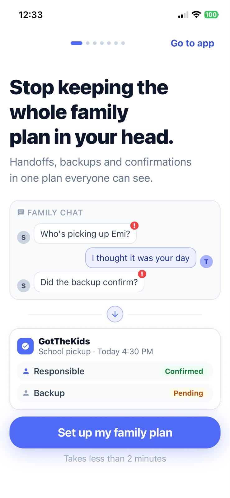 GotTheKids family plan screen